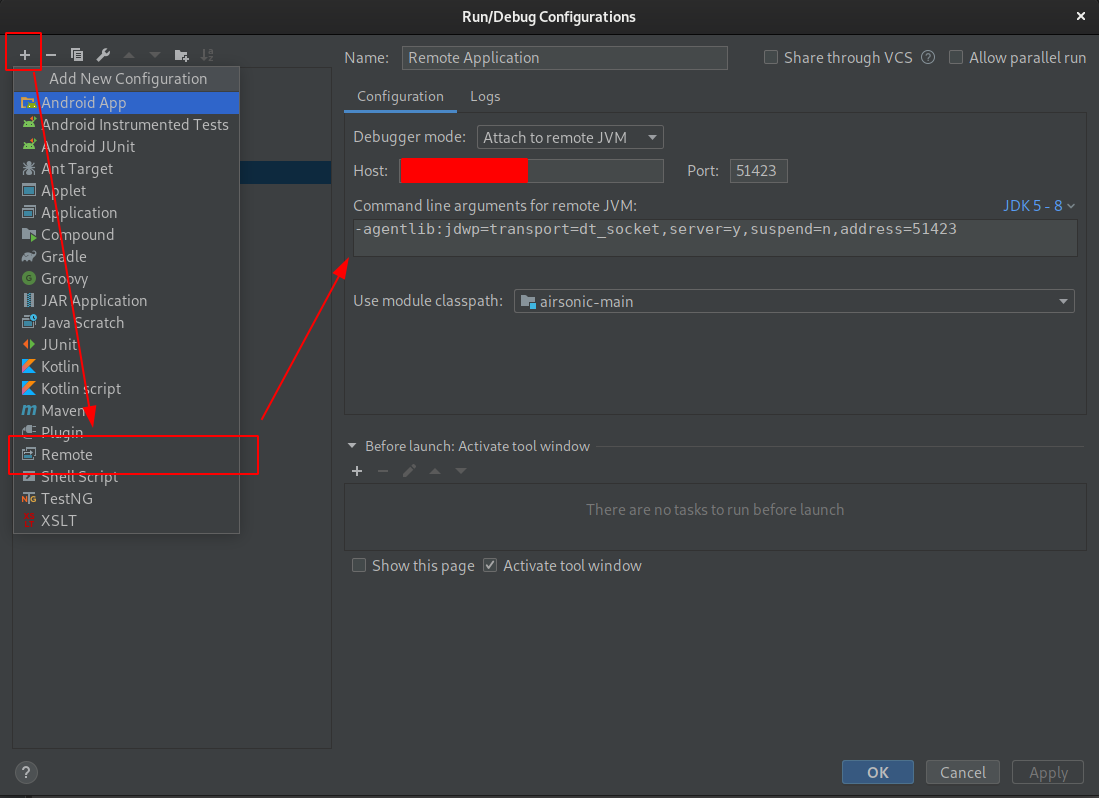 IntelliJ remote debugger setup